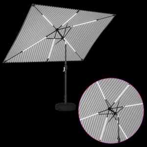 Zahradní slunečník s LED osvětlením a podstavcem 200 x 300 cm - obrázek 4