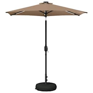 Zunanje senčilo z LED lučmi 230 x 230 cm Poliester Taupe
