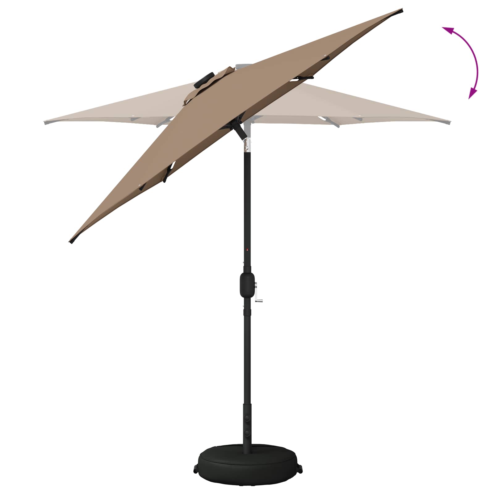 Zunanje senčilo z LED lučmi 230 x 230 cm Poliester Taupe - slika 8
