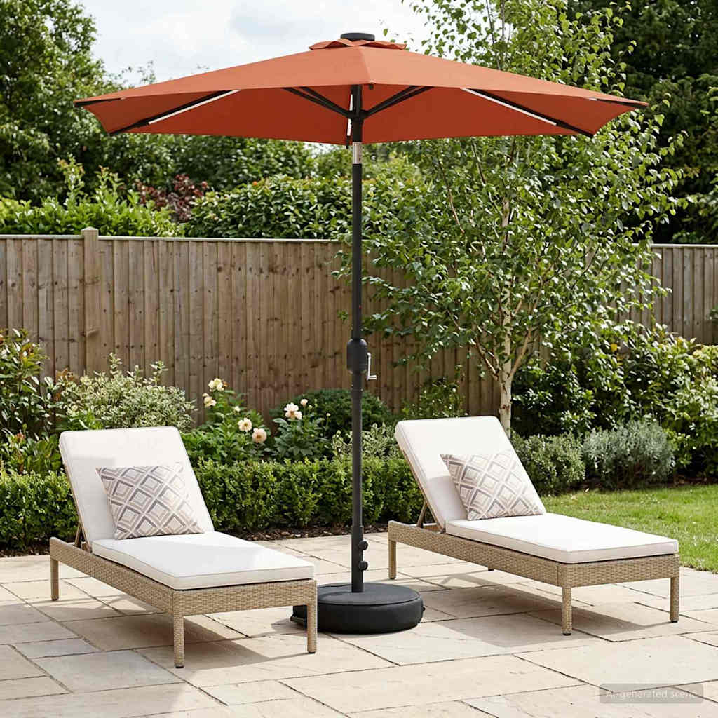 vidaXL Umbrela de grădină cu LED-uri 230 x 230 cm Poliester Terracota