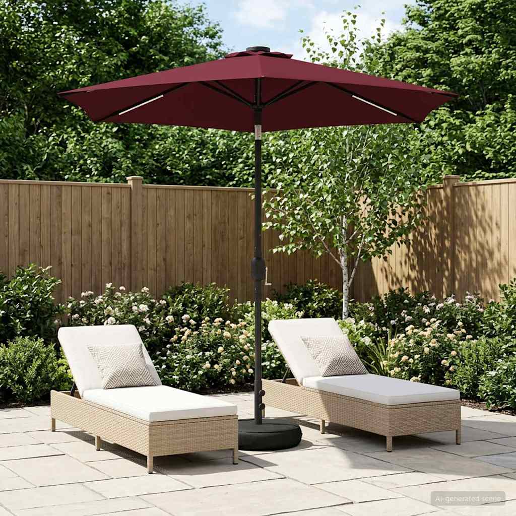 vidaXL Umbrela de grădină cu LED-uri 230 x 230 cm Poliester