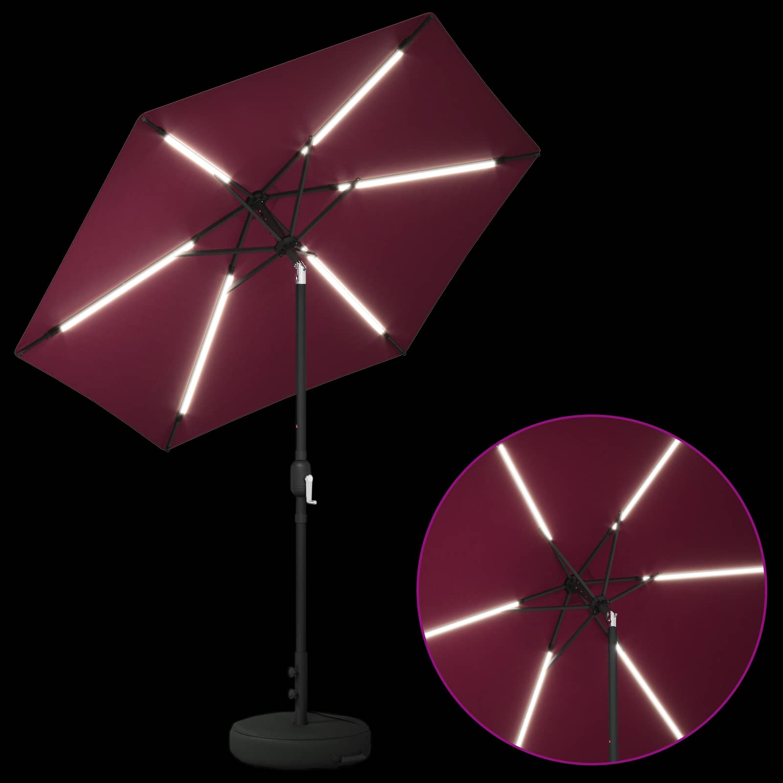 Zunanje senčilo z LED lučmi 230 x 230 cm Poliester - slika 3