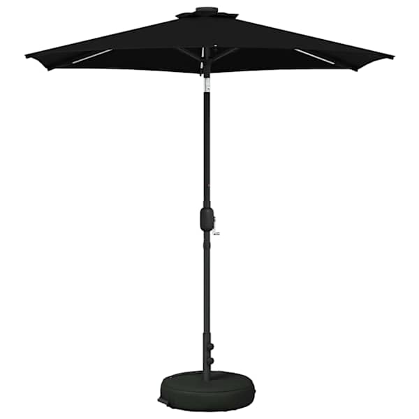 vidaXL Aedavarju LED-valguste ja alusega 230 x 230 cm Pol&uuml;ester Must