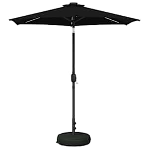 Zunanje senčilo z LED lučmi 230 x 230 cm Poliester Črna