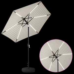 Zahradní slunečník s LED osvětlením a podstavcem 230 x 230 cm - obrázek 4