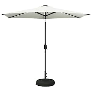Zunanje senčilo z LED lučmi 270 x 270 cm Poliester Krem