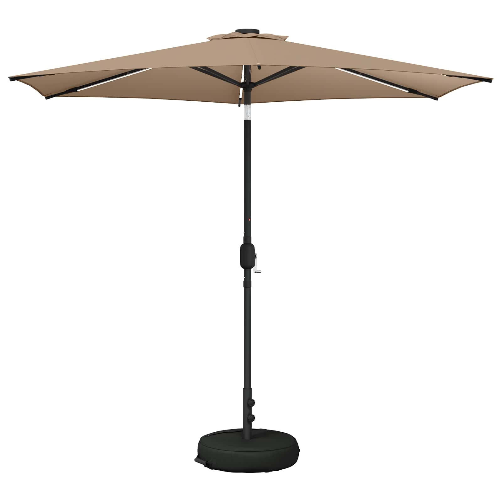 Zunanje senčilo z LED lučmi 270 x 270 cm Poliester Taupe