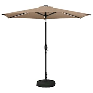 Zunanje senčilo z LED lučmi 270 x 270 cm Poliester Taupe