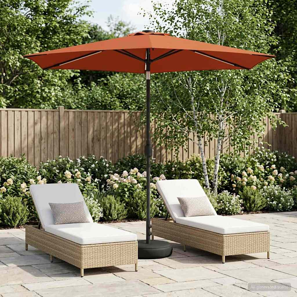 vidaXL Umbrela de grădină cu LED-uri 270 x 270 cm Poliester Terracota