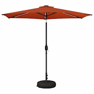 Zunanje senčilo z LED lučmi 270 x 270 cm Poliester Terakota