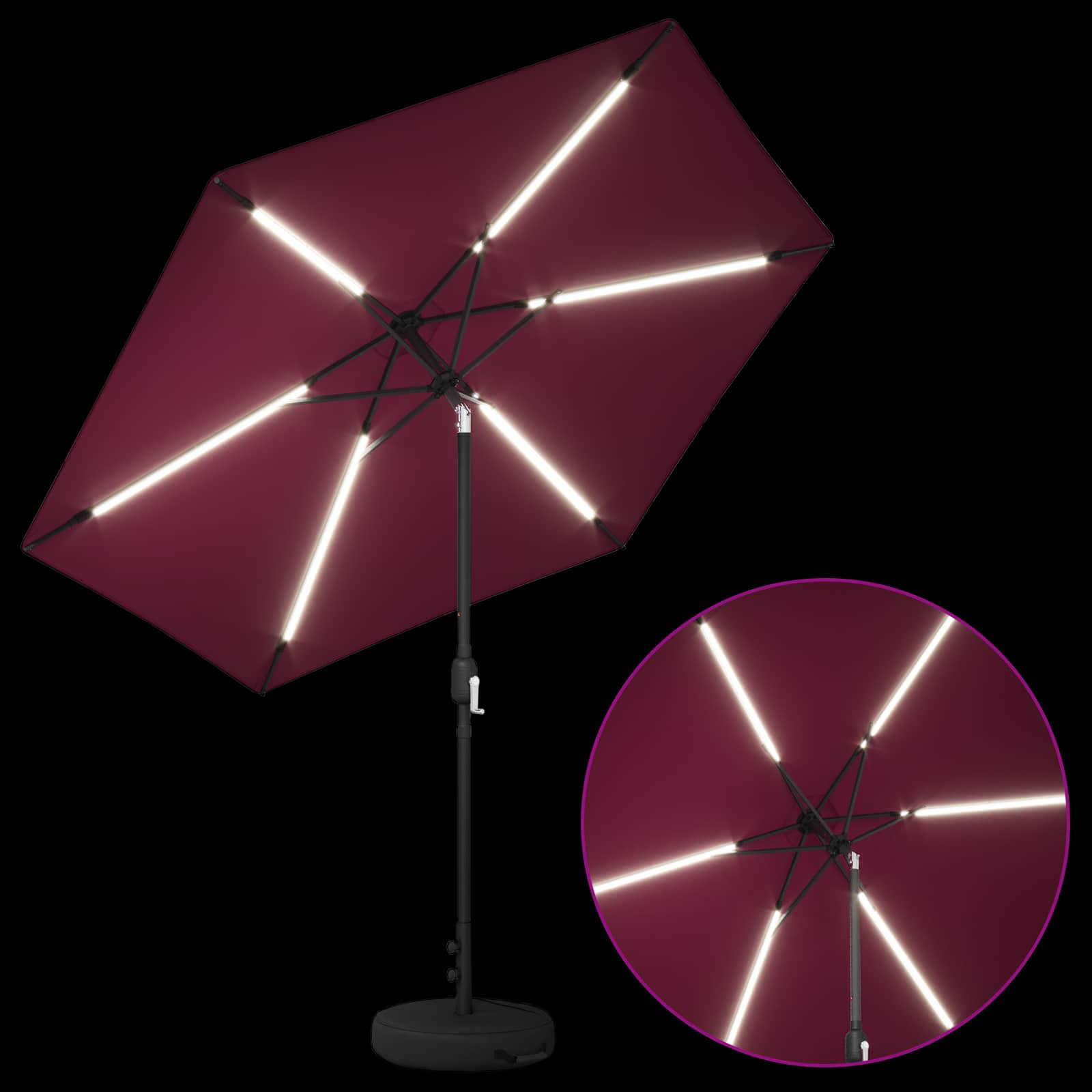 Zunanje senčilo z LED lučmi 270 x 270 cm Poliester - slika 3