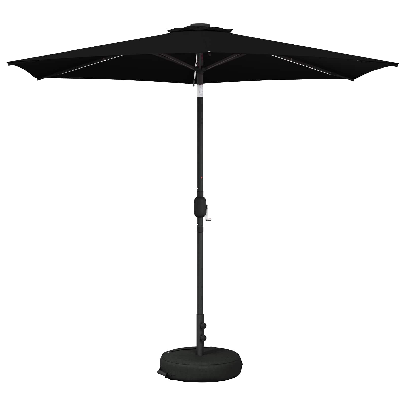 Zunanje senčilo z LED lučmi 270 x 270 cm Poliester Črna