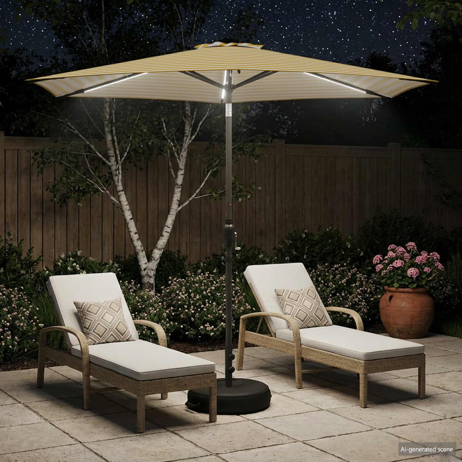 Zunanje senčilo z LED lučmi 270 x 270 cm Poliester - slika 3