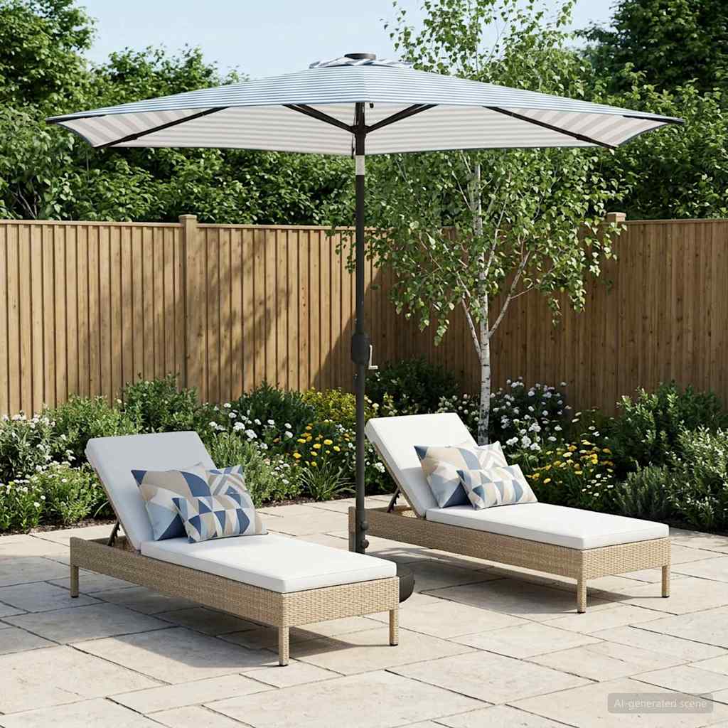 vidaXL Umbrela de grădină cu LED-uri 270 x 270 cm Poliester