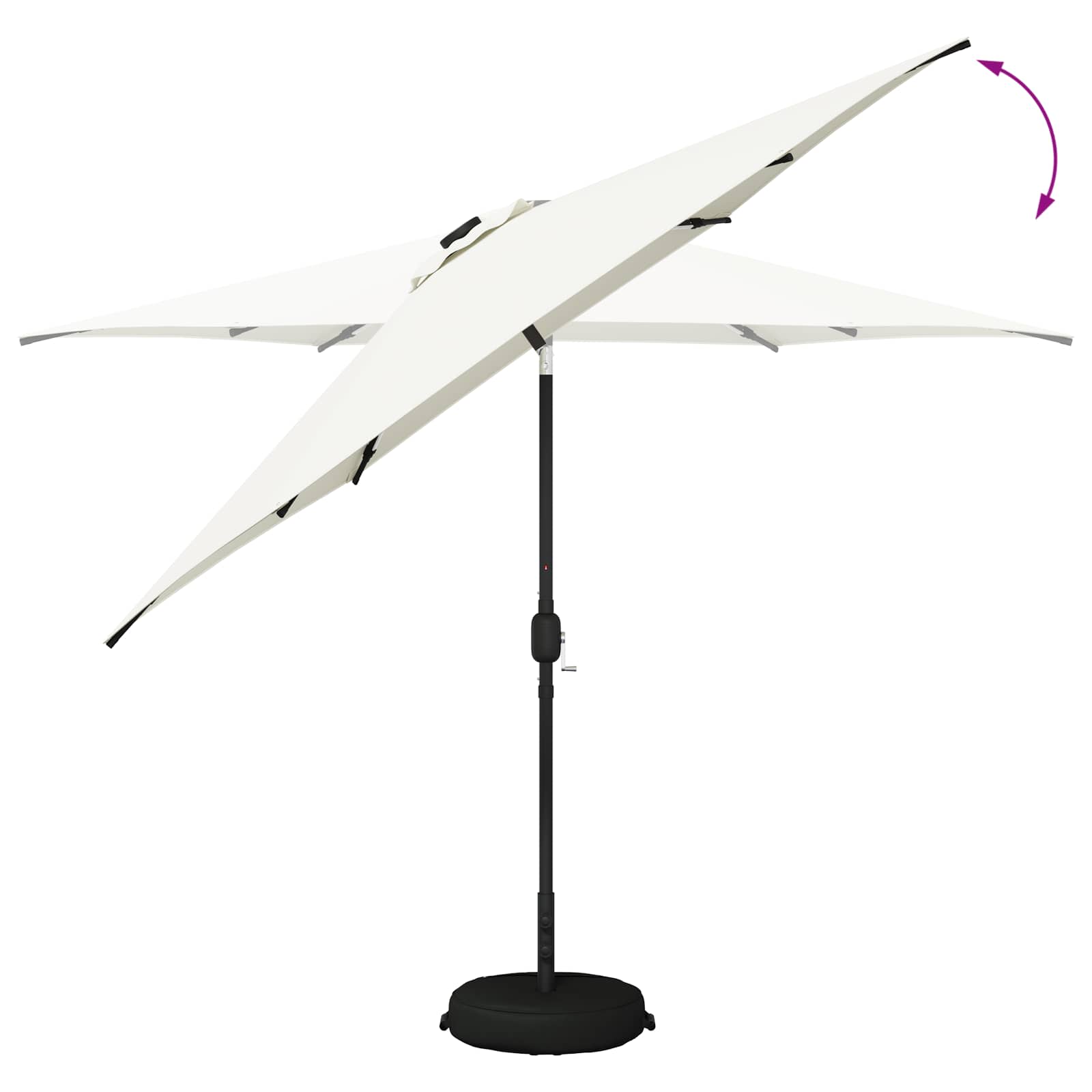 Zunanje senčilo z LED lučmi 300 x 300 cm Poliester Krem - slika 7