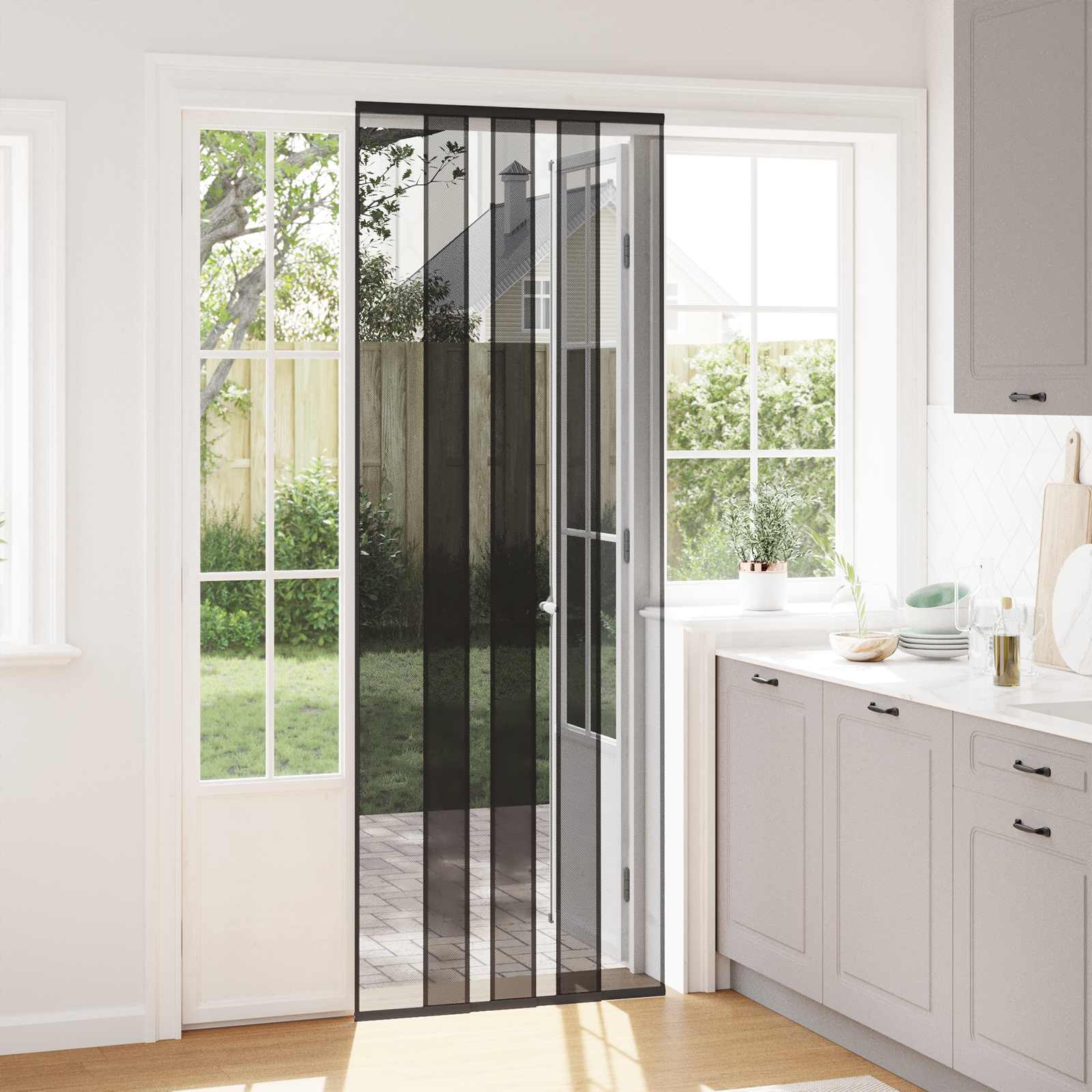 Insect deurenscherm met gaaskleed Zwart polyester image 1