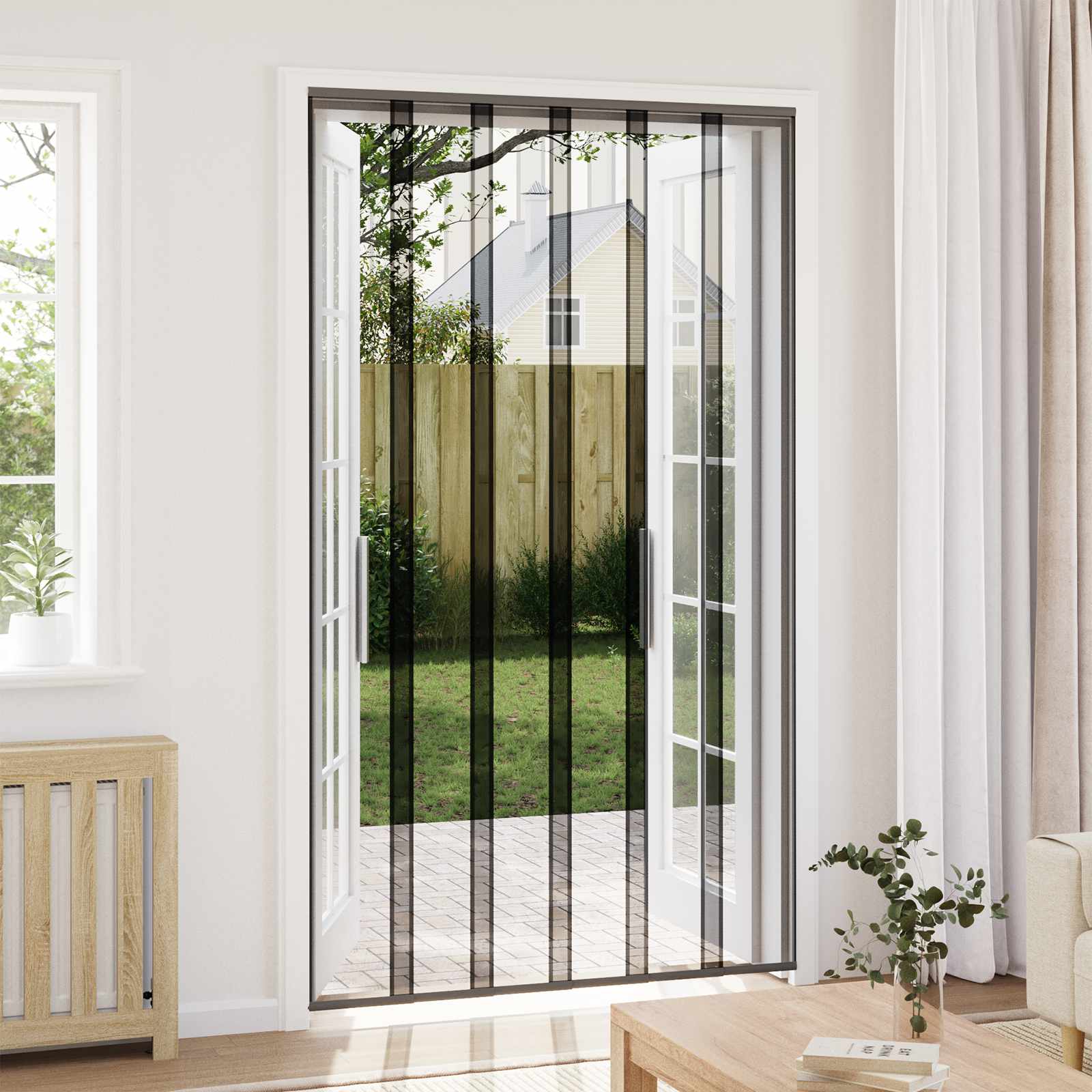 Insect deurenscherm met gaaskleed Zwart polyester image 1