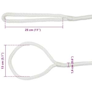 Lano na loď 15 m 1.6 Bílá Polyester - obrázek 7