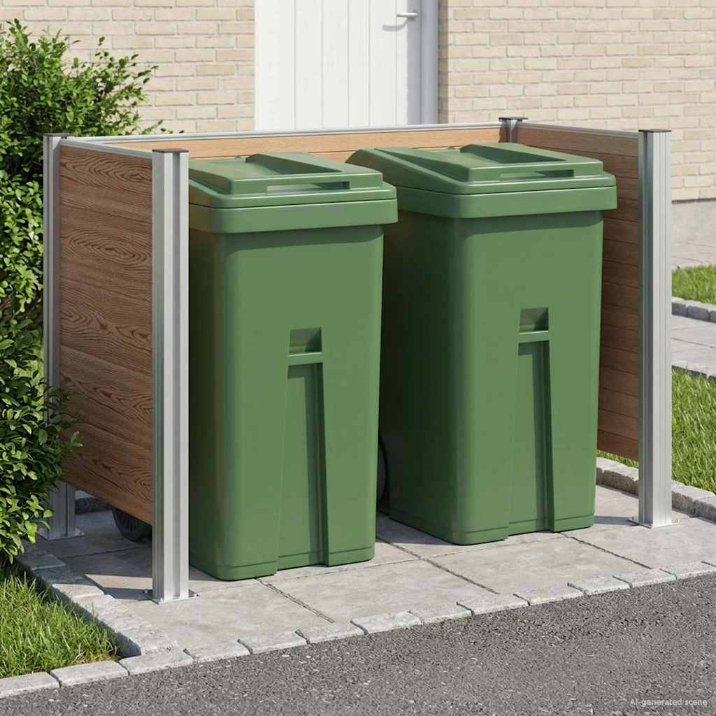 Afvalbak Schutting Bruin 161 x 85 x 115 cm Aluminium en WPC image 1