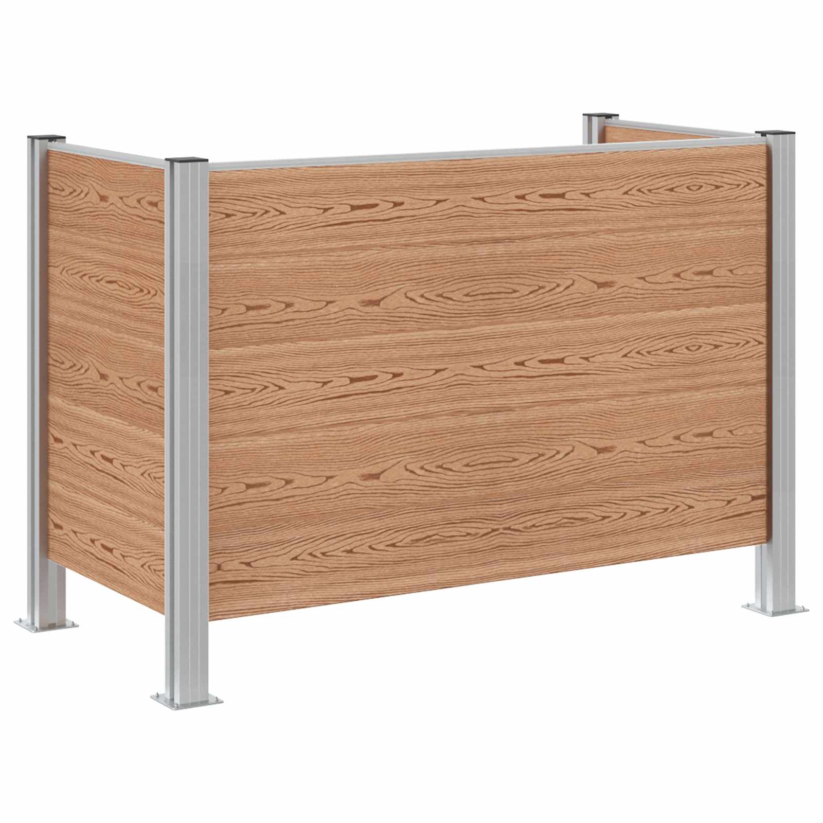 Afvalbak Schutting Bruin 161 x 85 x 115 cm Aluminium en WPC image 2