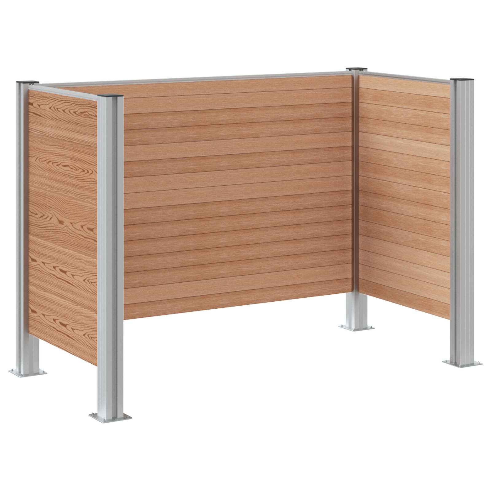 Afvalbak Schutting Bruin 161 x 85 x 115 cm Aluminium en WPC image 6