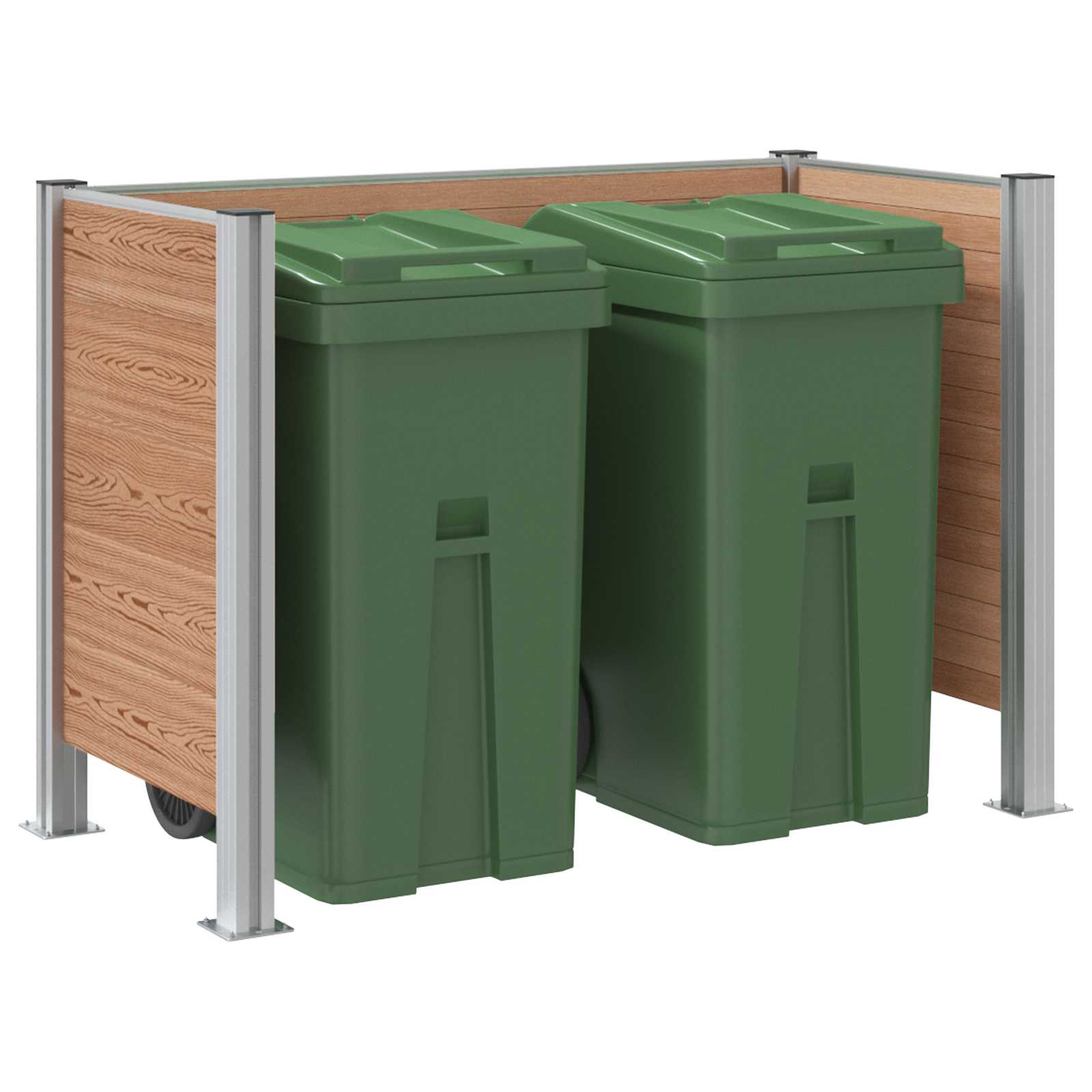 Afvalbak Schutting Bruin 161 x 85 x 115 cm Aluminium en WPC image 3