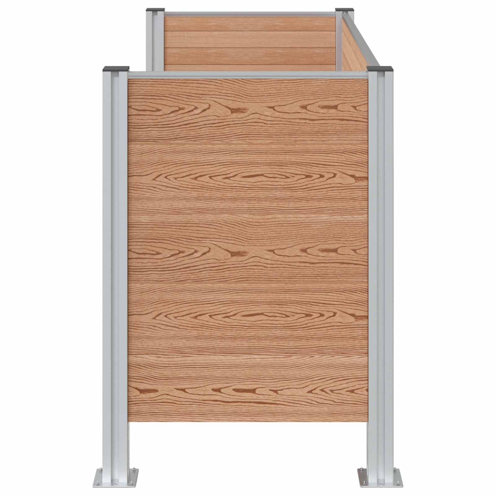 Afvalbak Schutting Bruin 161 x 85 x 115 cm Aluminium en WPC image 5