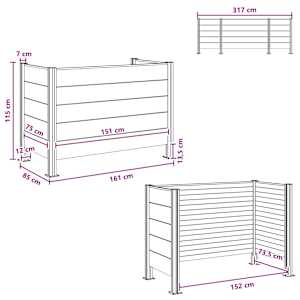 Plot pro popelnice Hnědá 161 x 85 x 115 cm Hliník a WPC - obrázek 10