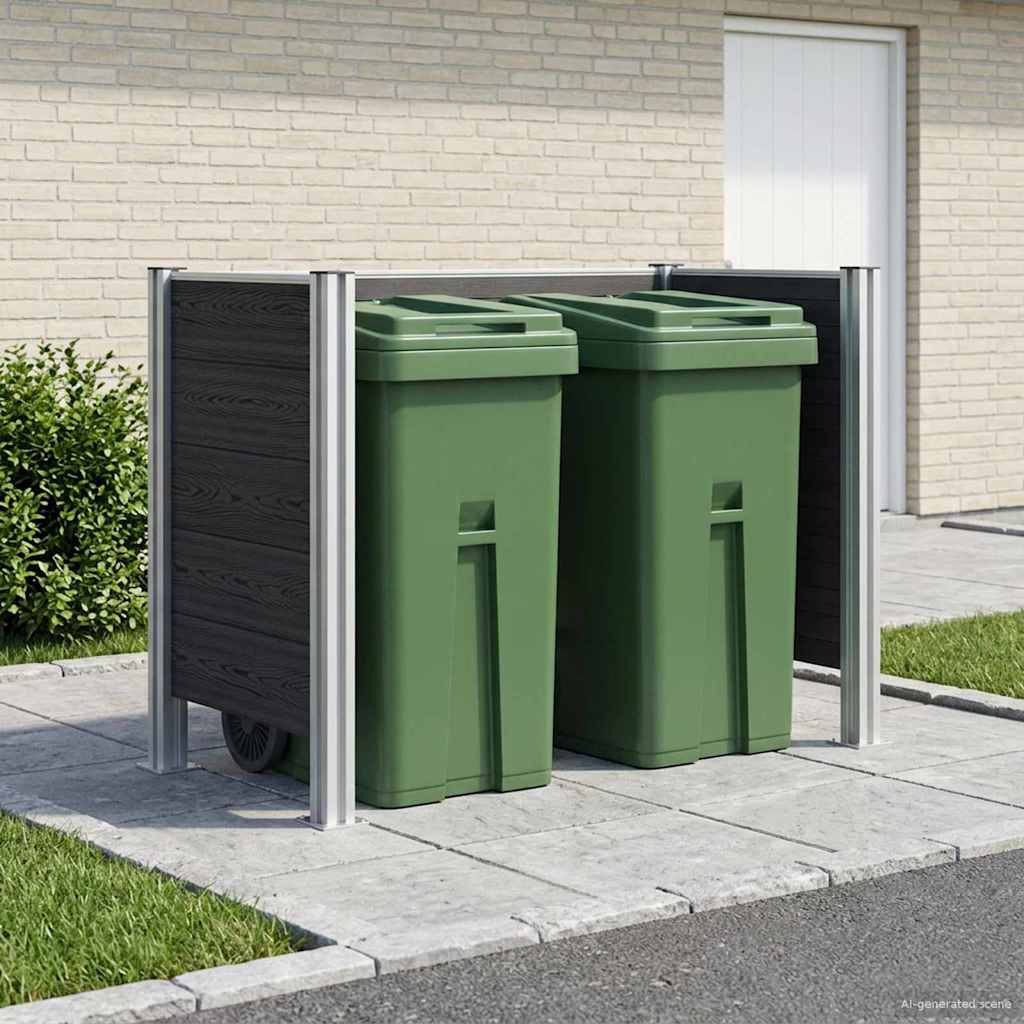 Afvalbak Schutting Grijs 161 x 85 x 115 cm Aluminium en WPC image 1