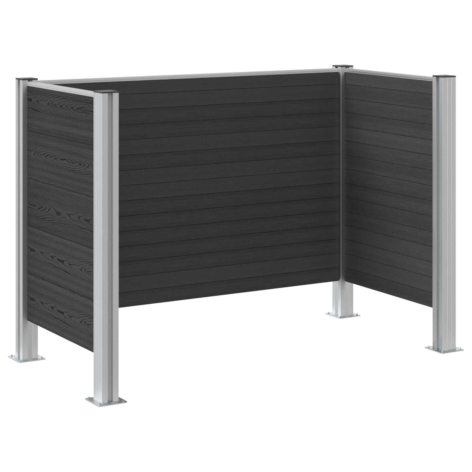 Afvalbak Schutting Grijs 161 x 85 x 115 cm Aluminium en WPC image 6