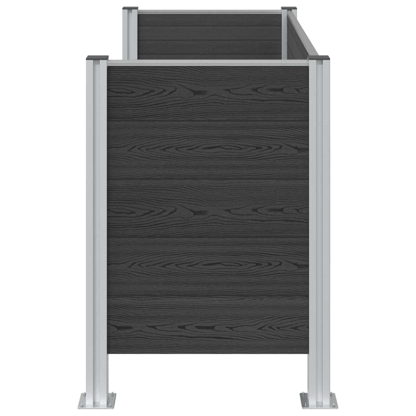 Afvalbak Schutting Grijs 161 x 85 x 115 cm Aluminium en WPC image 5