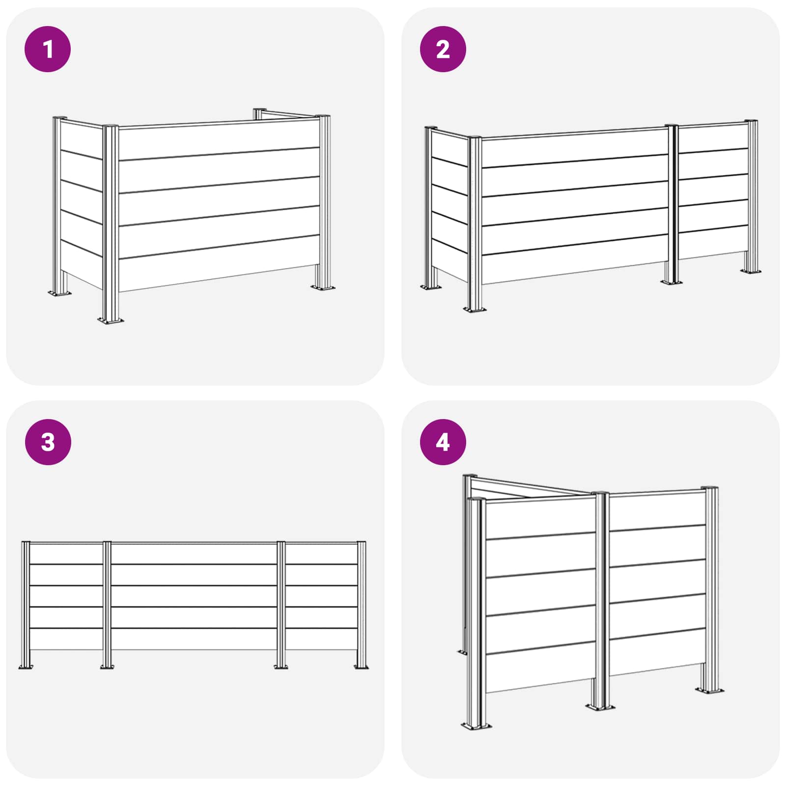 Afvalbak Schutting Grijs 161 x 85 x 115 cm Aluminium en WPC image 9