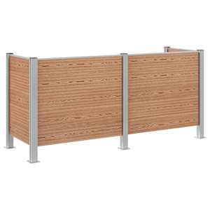 Plot pro popelnice Hnědá 237 x 85 x 115 cm Hliník a WPC - obrázek 2