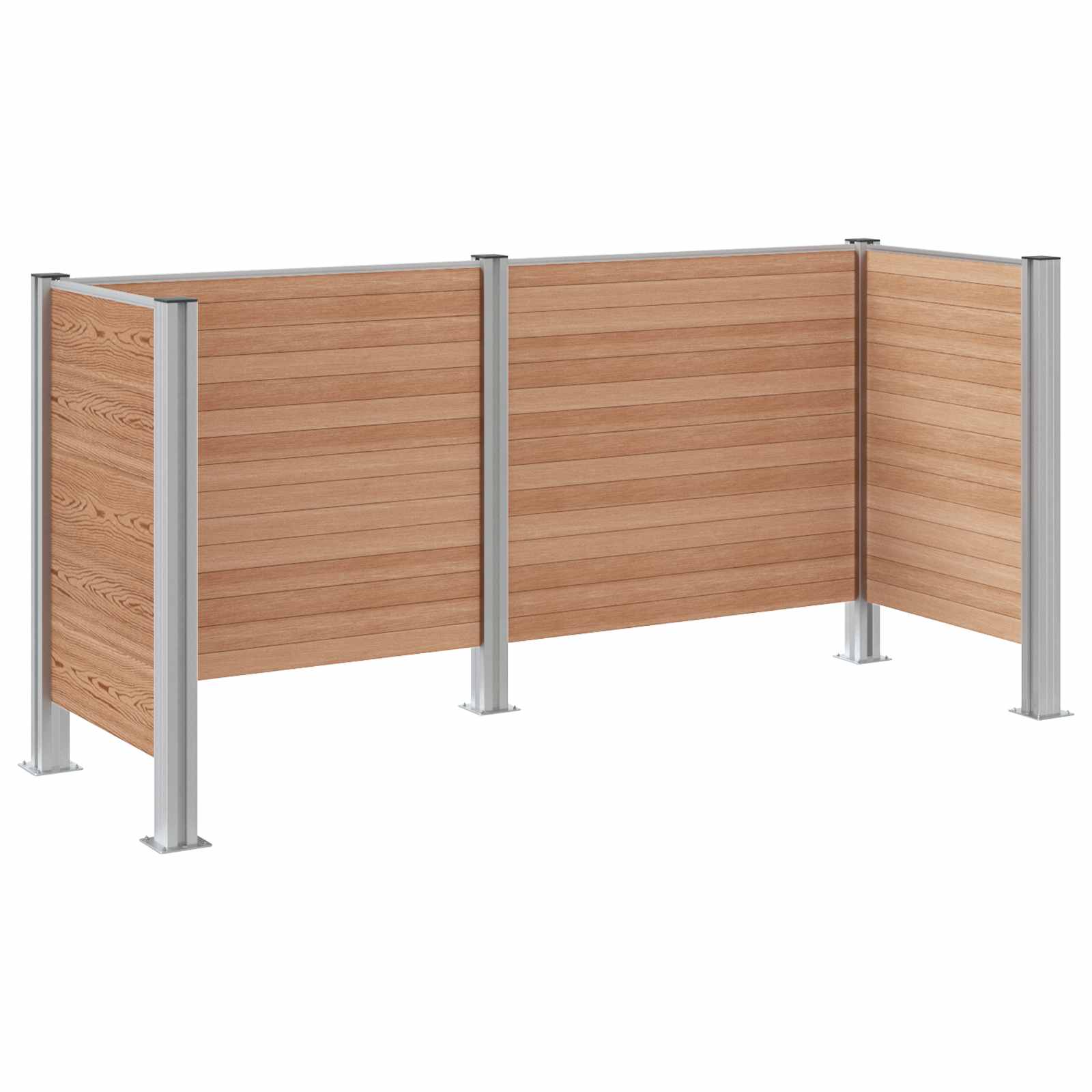 Afvalbak Schutting Bruin 237 x 85 x 115 cm Aluminium en WPC image 6