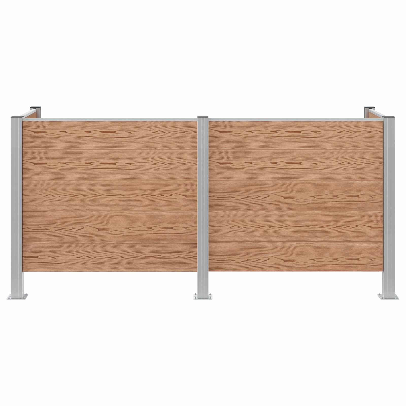 Afvalbak Schutting Bruin 237 x 85 x 115 cm Aluminium en WPC image 4