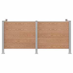 Plot pro popelnice Hnědá 237 x 85 x 115 cm Hliník a WPC - obrázek 4