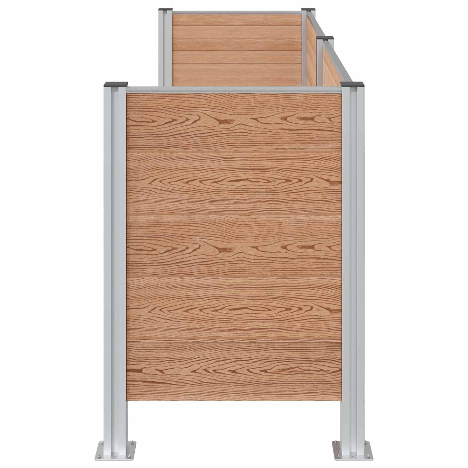 Afvalbak Schutting Bruin 237 x 85 x 115 cm Aluminium en WPC image 5