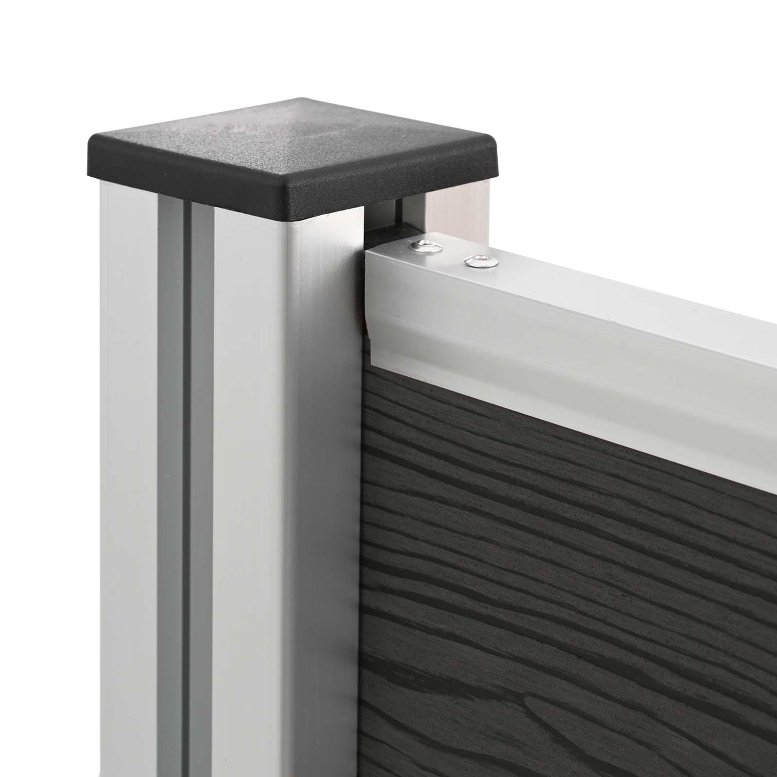 Afvalbak Schutting Grijs 237 x 85 x 115 cm Aluminium en WPC image 7