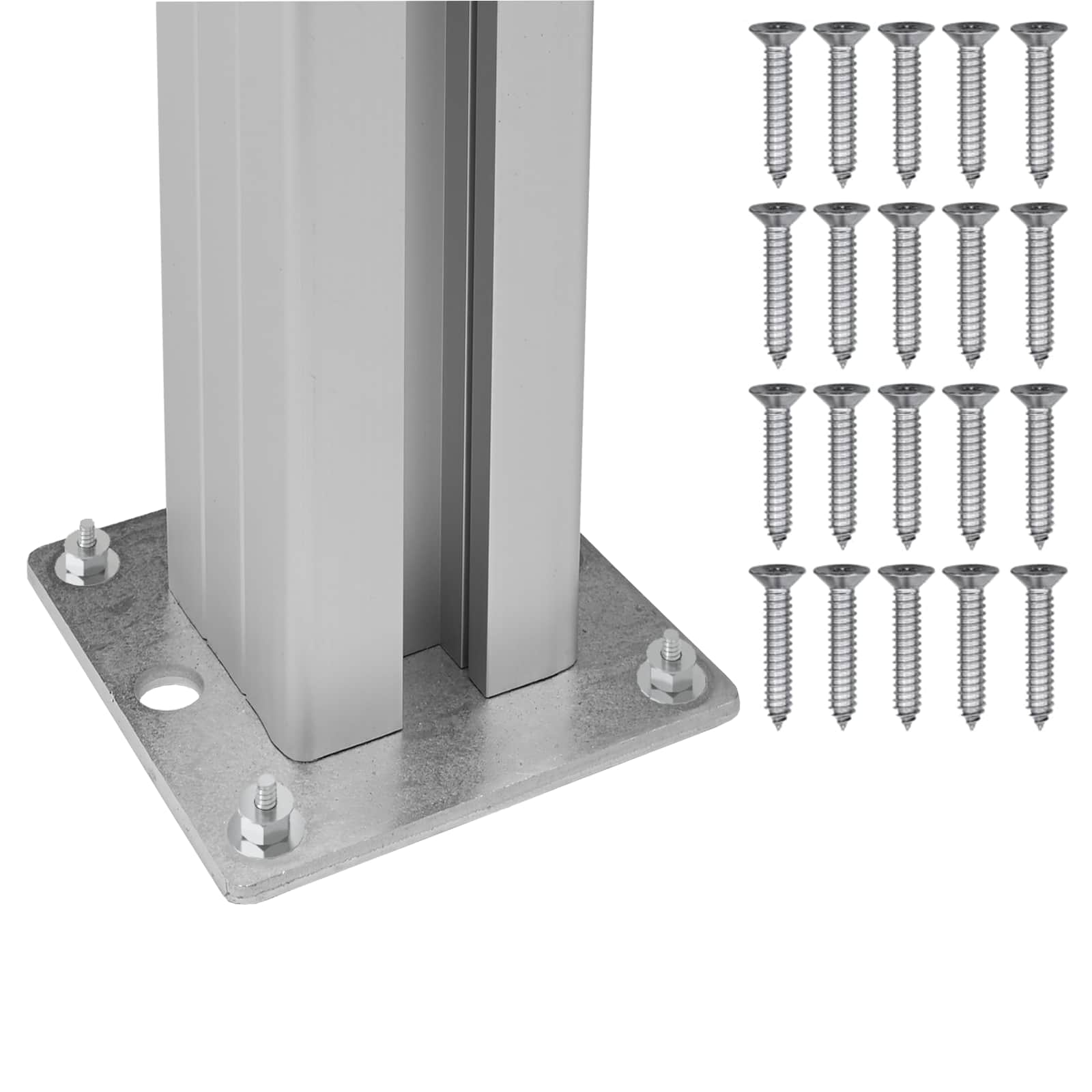 Afvalbak Schutting Grijs 237 x 85 x 115 cm Aluminium en WPC image 8