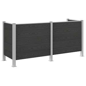 Plot pro popelnice Šedá 237 x 85 x 115 cm Hliník a WPC - obrázek 2