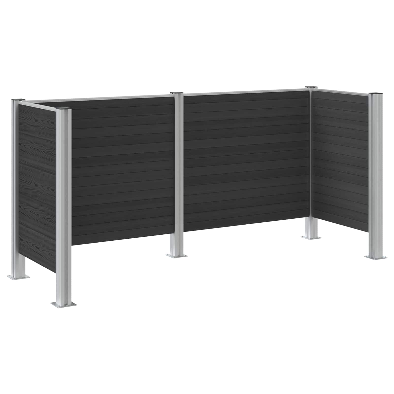 Afvalbak Schutting Grijs 237 x 85 x 115 cm Aluminium en WPC image 6