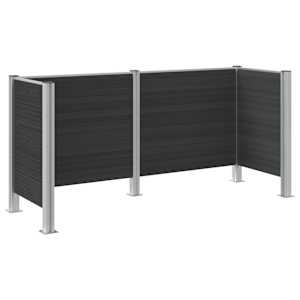 Plot pro popelnice Šedá 237 x 85 x 115 cm Hliník a WPC - obrázek 6