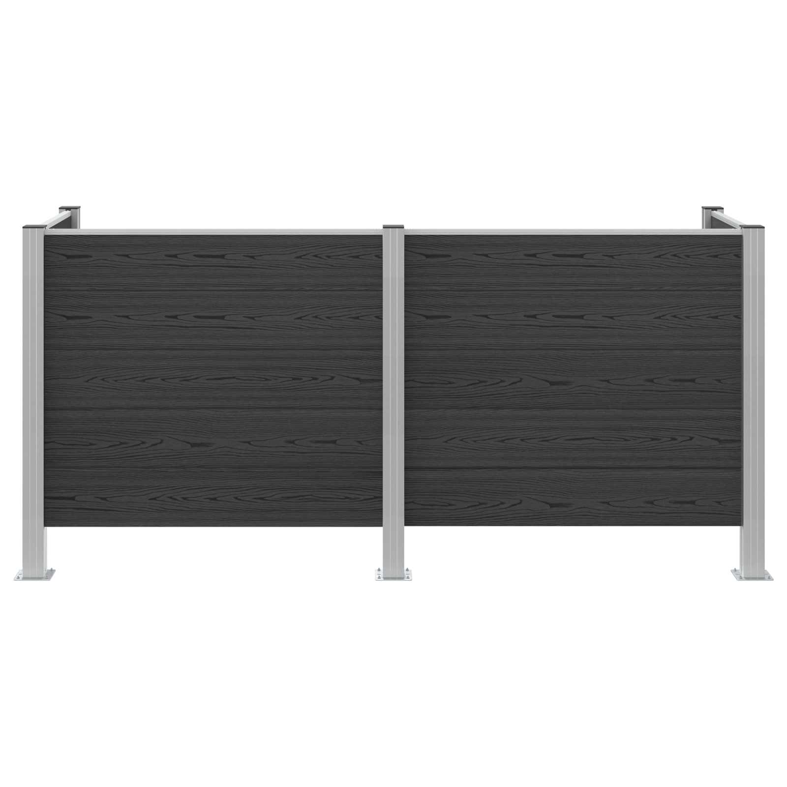 Afvalbak Schutting Grijs 237 x 85 x 115 cm Aluminium en WPC image 4