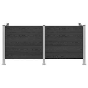 Plot pro popelnice Šedá 237 x 85 x 115 cm Hliník a WPC - obrázek 4
