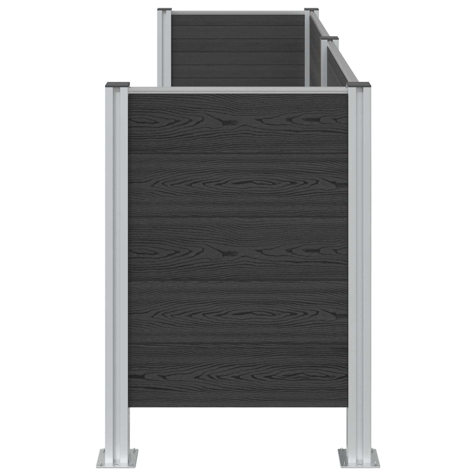 Afvalbak Schutting Grijs 237 x 85 x 115 cm Aluminium en WPC image 5