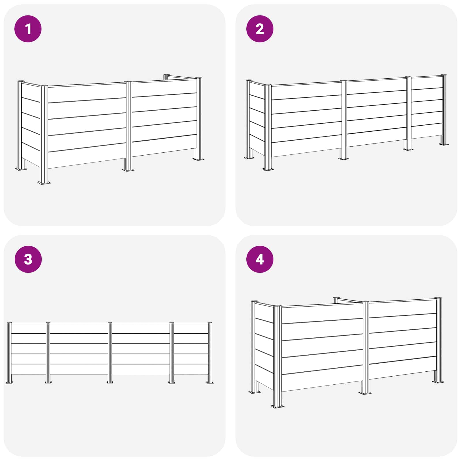 Afvalbak Schutting Grijs 237 x 85 x 115 cm Aluminium en WPC image 9