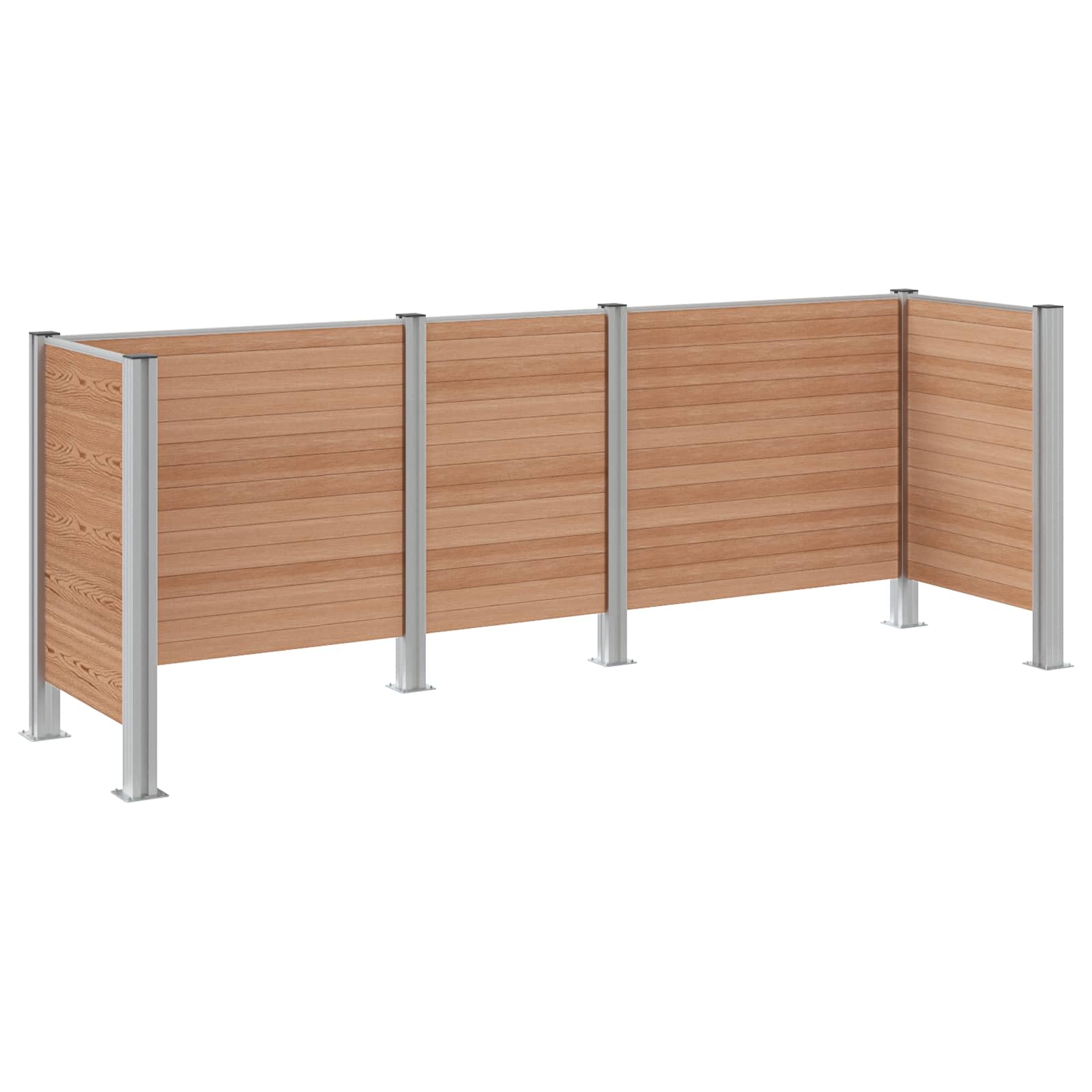 Afvalbak Schutting Bruin 315 x 85 x 115 cm Aluminium en WPC image 6