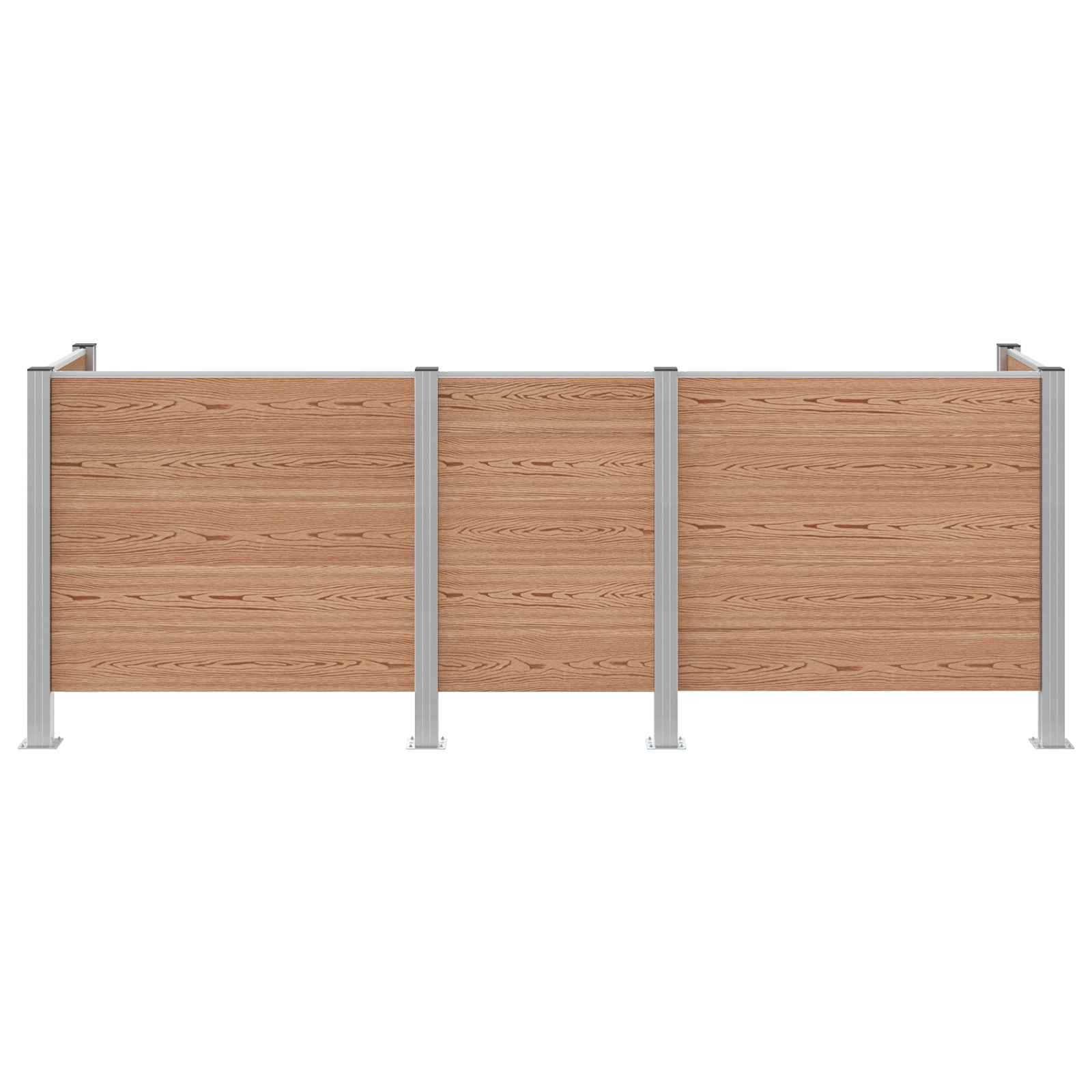 Afvalbak Schutting Bruin 315 x 85 x 115 cm Aluminium en WPC image 4