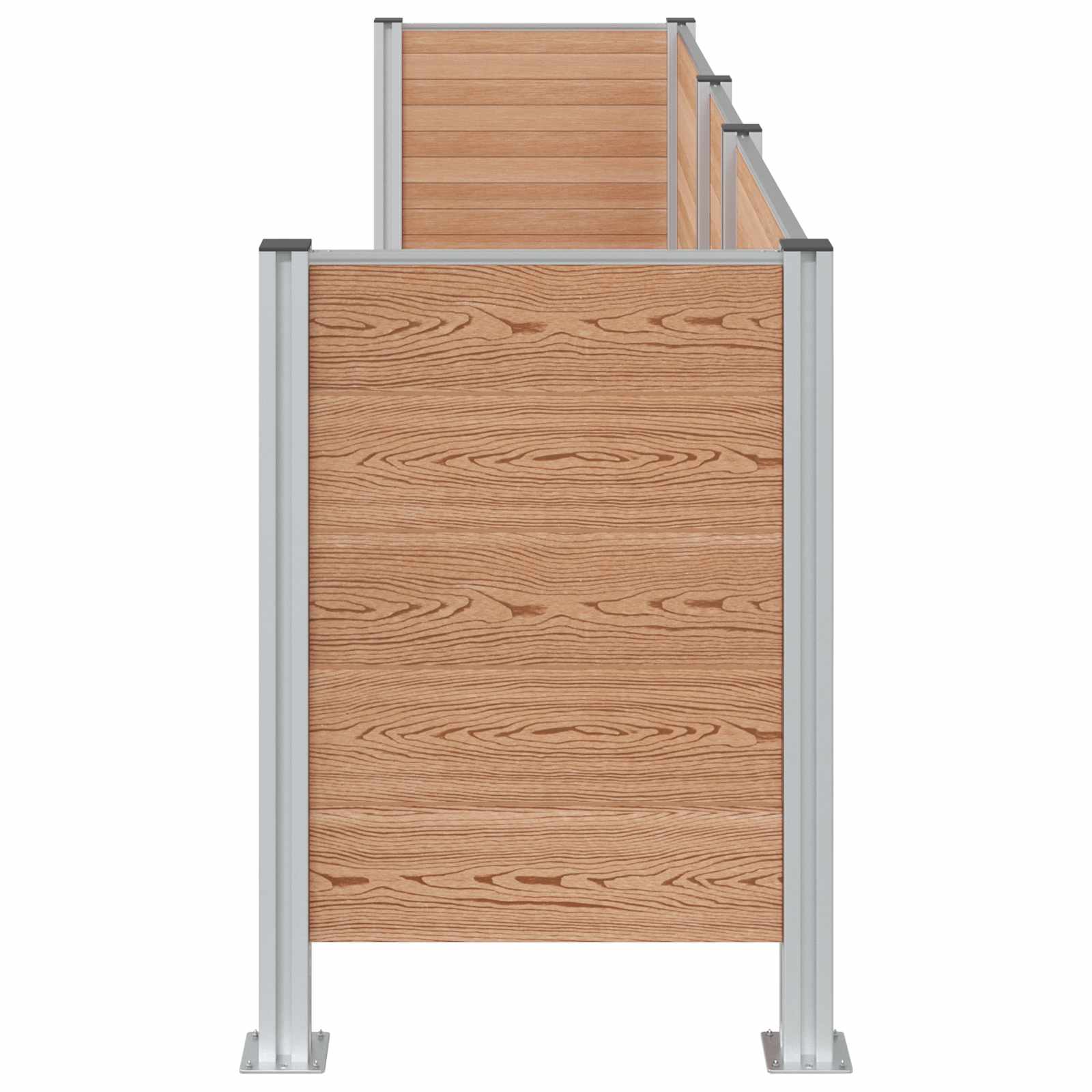 Afvalbak Schutting Bruin 315 x 85 x 115 cm Aluminium en WPC image 5