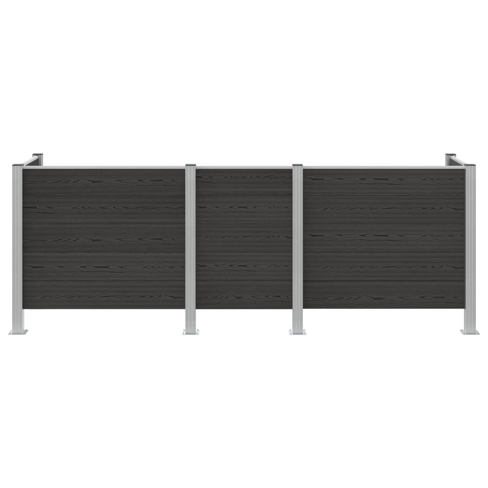 Afvalbak Schutting Grijs 315 x 85 x 115 cm Aluminium en WPC image 4